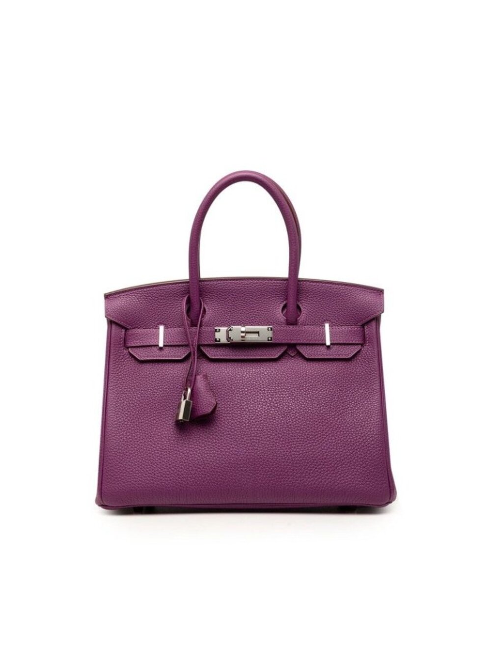Hermes Birkin 30 Handbag Retourne Anemone Purple Silver Togo